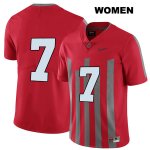 Women's NCAA Ohio State Buckeyes Dwayne Haskins #7 College Stitched Elite No Name Authentic Nike Red Football Jersey PU20Z26IB